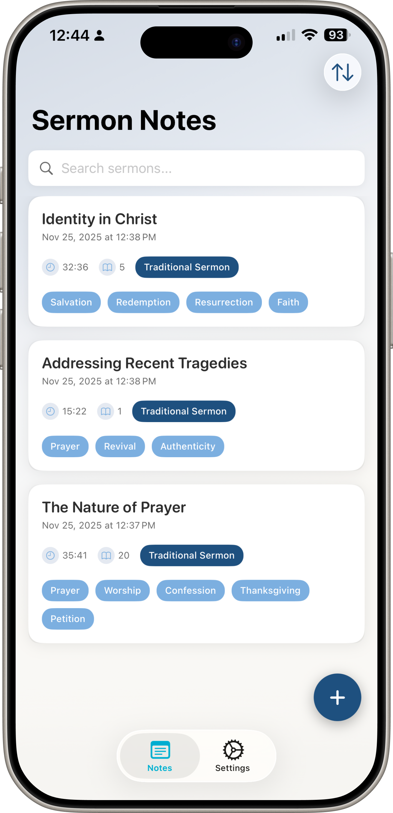 Bible Note Journal App Screenshot