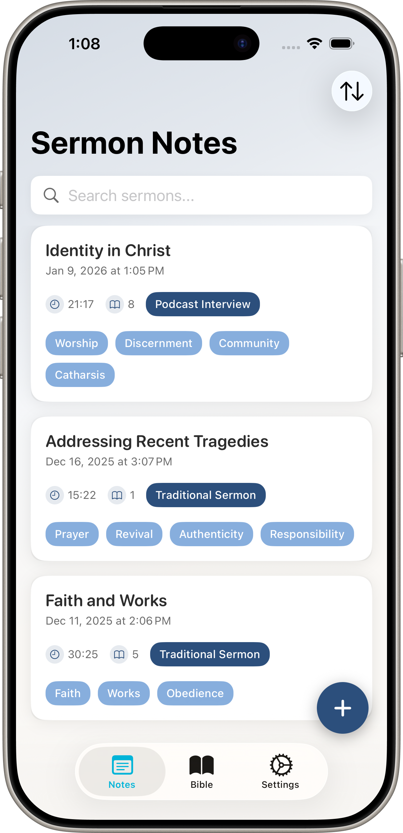 Bible Note Journal App Screenshot